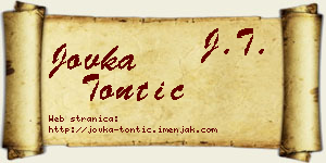 Jovka Tontić vizit kartica